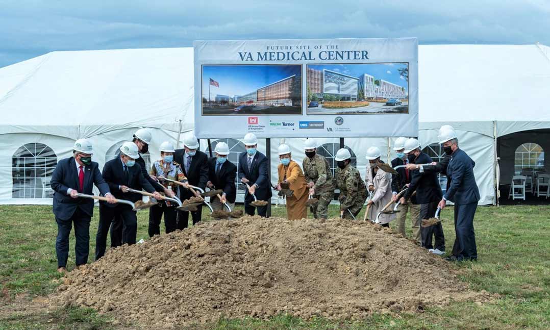 group of people at VA center ground breaking