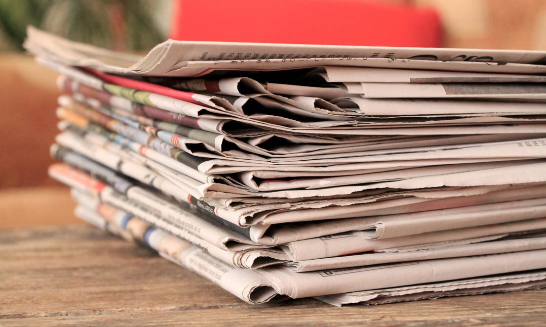 VFW Magazine stack of newspapers